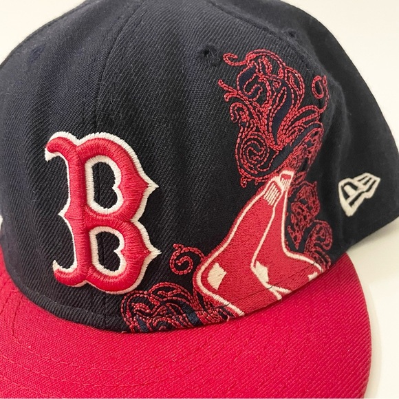 Boston Red Sox MLB Hat Cap Fitted 7 1/2 Wool New Era 59Fifty - Picture 3 of 16
